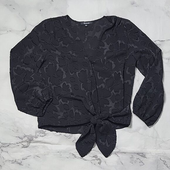 Madewell Tops - Madewell Jacquard Side-Tie Wrap Top